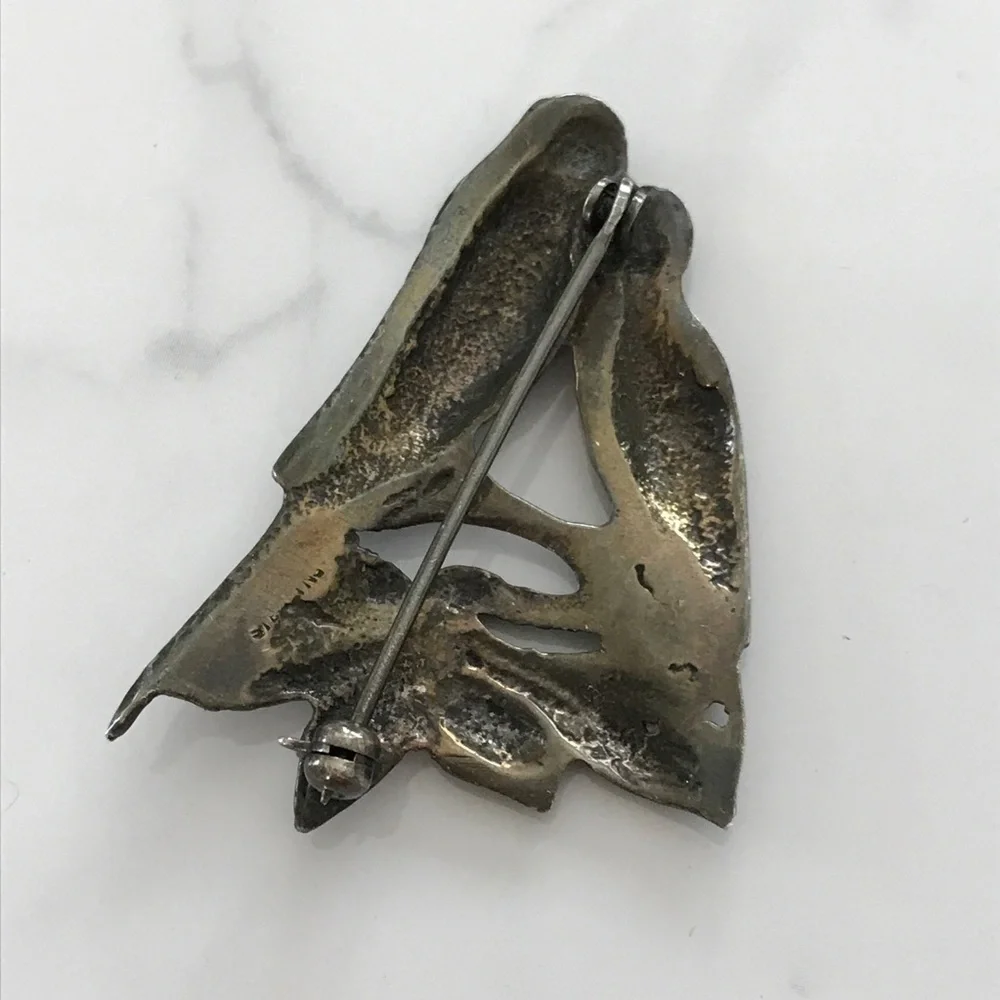 Vintage Sterling Silver Bird Brooch